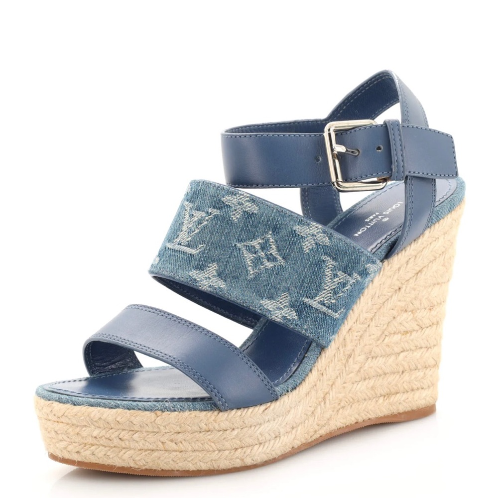 Louis Vitton denim wedges brand new, never worn